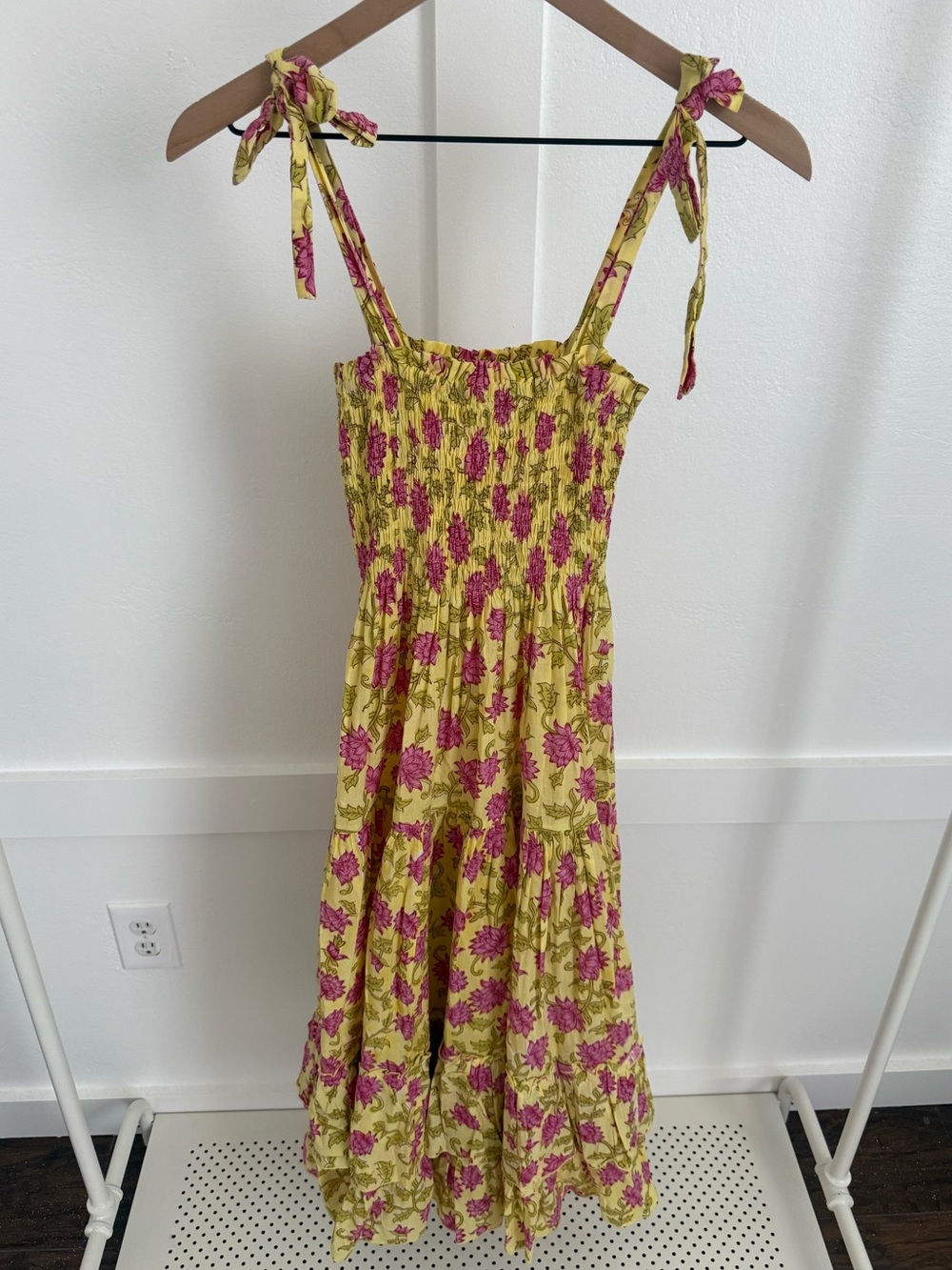 CB Positano Floral Tie Sleeve Midi Dress